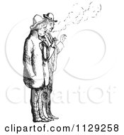 Poster, Art Print Of Retro Vintage Men Smoking Cigarettes In Black And White