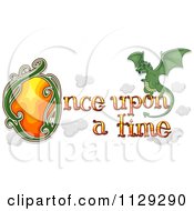 Poster, Art Print Of Once Upon A Time Text With A Fairy Tale Dragon