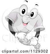Cartoon Of A Happy Shirt Mascot Wringing Itself Out Royalty Free Vector Clipart by BNP Design Studio