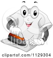 Poster, Art Print Of Happy Shirt Mascot Ironing Itself