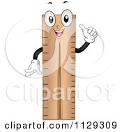 Cartoon Of A Happy Ruler Mascot Holding A Thumb Up Royalty Free Vector Clipart