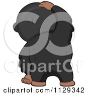 Cartoon Of A Gorilla Behind Royalty Free Vector Clipart