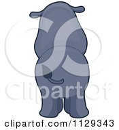 Cartoon Of A Hippo Behind Royalty Free Vector Clipart by BNP Design Studio