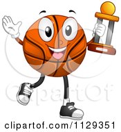 Poster, Art Print Of Successful Basketball Mascot Carrying A Trophy