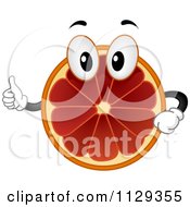 Cartoon Of A Blood Orange Mascot Holding A Thumb Up Royalty Free Vector Clipart