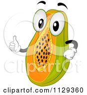 Cartoon Of A Papaya Mascot Holding A Thumb Up Royalty Free Vector Clipart