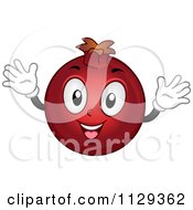 Cartoon Of A Pomegranate Mascot Holding A Thumb Up Royalty Free Vector Clipart