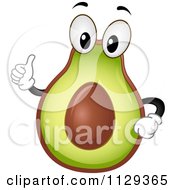 Cartoon Of An Avocado Mascot Holding A Thumb Up Royalty Free Vector Clipart