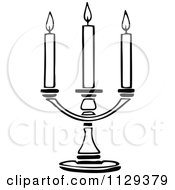 Poster, Art Print Of Retro Vintage Black And White Triple Candle Holder