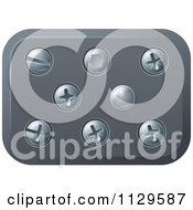 Clipart Of Screws And Bolts In Metal Royalty Free Vector Illustration