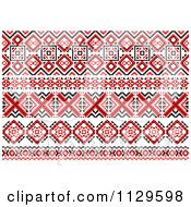 Poster, Art Print Of Red Black And White Native American Border Designs 2