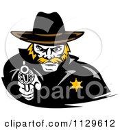Poster, Art Print Of Cowboy Sherrif Pointing A Pistol