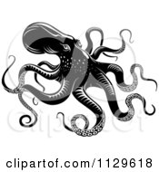 Clipart Of A Black And White Octopus Royalty Free Vector Illustration by Vector Tradition SM #COLLC1129618-0169