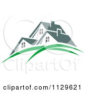 Clipart Of Houses With Roof Tops 11 Royalty Free Vector Illustration