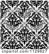 Poster, Art Print Of Black And White Triangular Damask Pattern Seamless Background 26