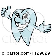 Poster, Art Print Of Happy Blue Tooth Mascot Holding A Thumb Up
