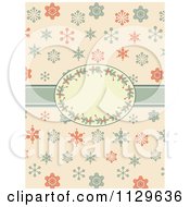 Poster, Art Print Of Retro Christmas Background Of Snowflakes And A Holly Frame