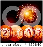 Poster, Art Print Of 2013 New Year Bingo Balls With Orange Fireworks