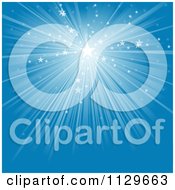 Clipart Of A Blue Starburst Christmas Background Royalty Free Vector Illustration