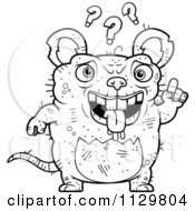 Outlined Confused Ugly Rat