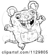 Poster, Art Print Of Outlined Jumping Ugly Rat