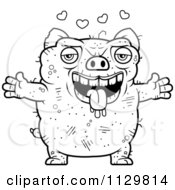 Outlined Amorous Ugly Pig
