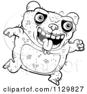 Outlined Running Ugly Panda
