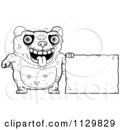 Poster, Art Print Of Outlined Ugly Panda With A Sign