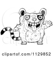 Poster, Art Print Of Outlined Waving Ugly Lemur