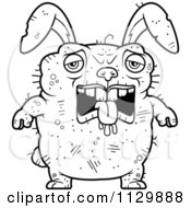 Poster, Art Print Of Outlined Sad Ugly Rabbit