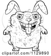 Poster, Art Print Of Outlined Drooling Ugly Rabbit