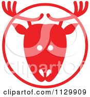 Poster, Art Print Of Round Red Reindeer Christmas Avatar