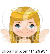 Cartoon Of A Blond Angel Christmas Girl 2 Royalty Free Vector Clipart
