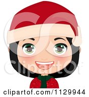 Cartoon Of A Blond Christmas Girl Wearing An Antler Head Band 1 Royalty Free Vector Clipart