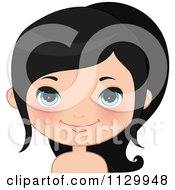 Poster, Art Print Of Cute Black Haired Girl Wearing Her Hair In A Pony Tail 2