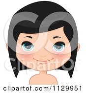 Poster, Art Print Of Cute Black Haired Girl Wearing Her Hair Down 3