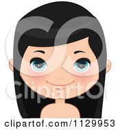 Poster, Art Print Of Cute Black Haired Girl Wearing Her Hair Down 1