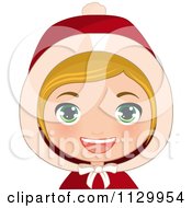 Poster, Art Print Of Blond Haired Christmas Girl Smiling And Wearing A Hood 2