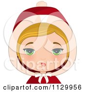 Poster, Art Print Of Annoyed Blond Haired Christmas Girl Wearing A Hood