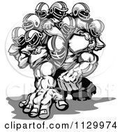 Poster, Art Print Of Grayscale Strong Football Team