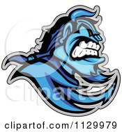 Aggressive Blue Demon Mascot
