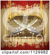 Poster, Art Print Of Pirate Knife Sign On Wood With Grunge