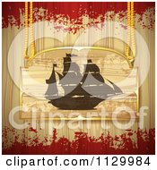 Poster, Art Print Of Pirate Ship Sign On Wood With Grunge