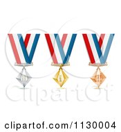 Poster, Art Print Of Silver Bronze And Gold Place Award Medals