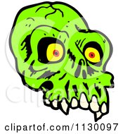 Poster, Art Print Of Green Alien Skull 1