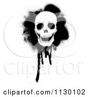 Cartoon Of A Laughing Skull And Grunge Royalty Free Vector Clipart