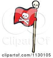 Poster, Art Print Of Red Jolly Roger Pirate Flag With Skull And Crossbones