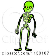 Cartoon Of A Green Human Skeleton Royalty Free Vector Clipart