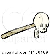 Cartoon Of A Skull On A Stick Royalty Free Vector Clipart