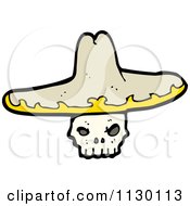 Cartoon Of A Skull Wearing A Sombrero Hat 2 Royalty Free Vector Clipart